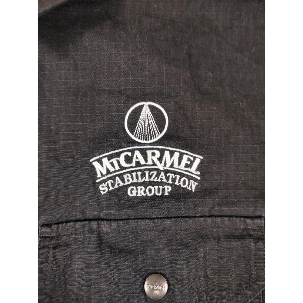 Carhartt Jacket Mens 3XL Black Canvas Shirt Jac Flannel Lined Workwear Ripstop - Picture 8 of 16